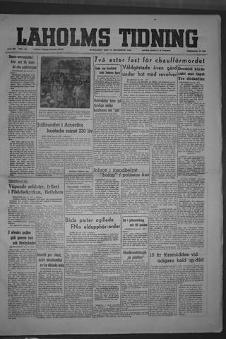 Förstasidan, Måndag 27 december 1948
