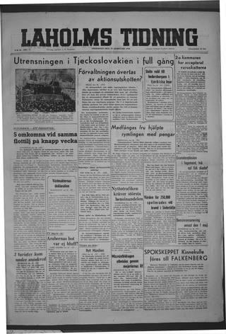 Förstasidan, Fredag 27 februari 1948