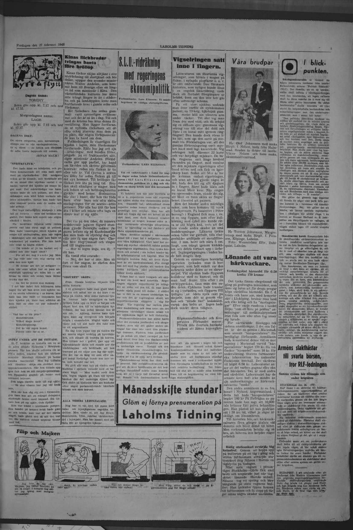 Laholms Tidning Fredag 27 februari 1948, sida 5