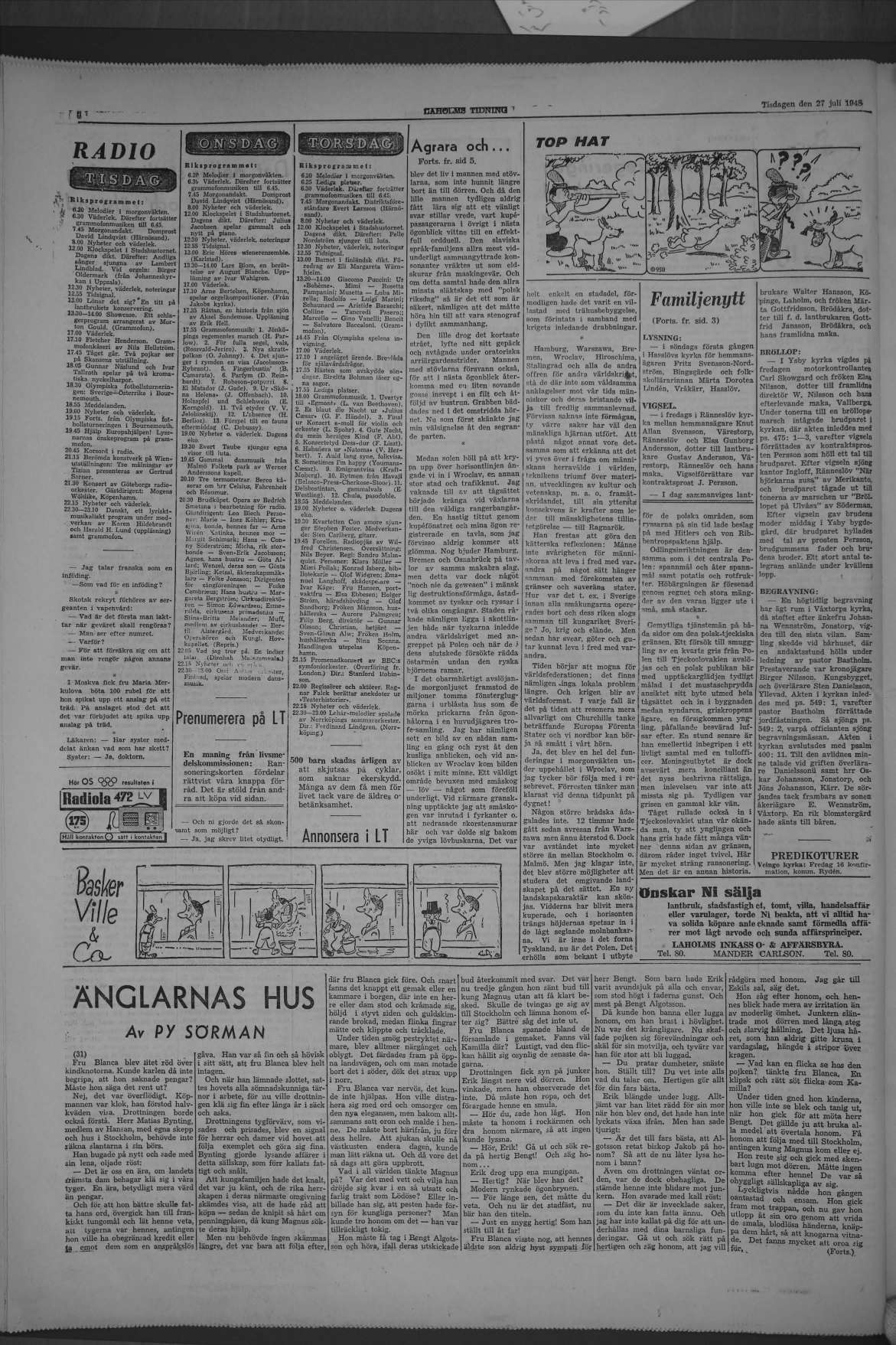 Laholms Tidning Tisdag 27 juli 1948, sida 6