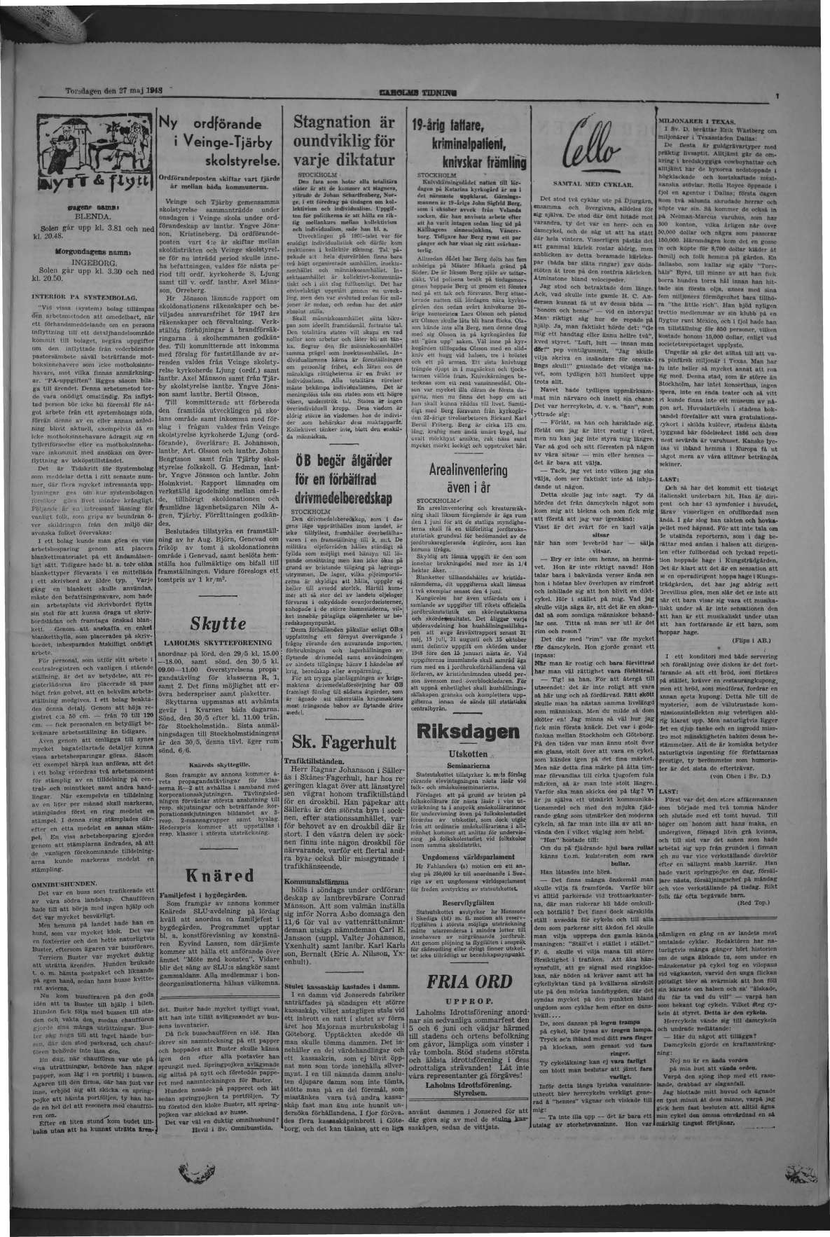 Laholms Tidning Torsdag 27 maj 1948, sida 7