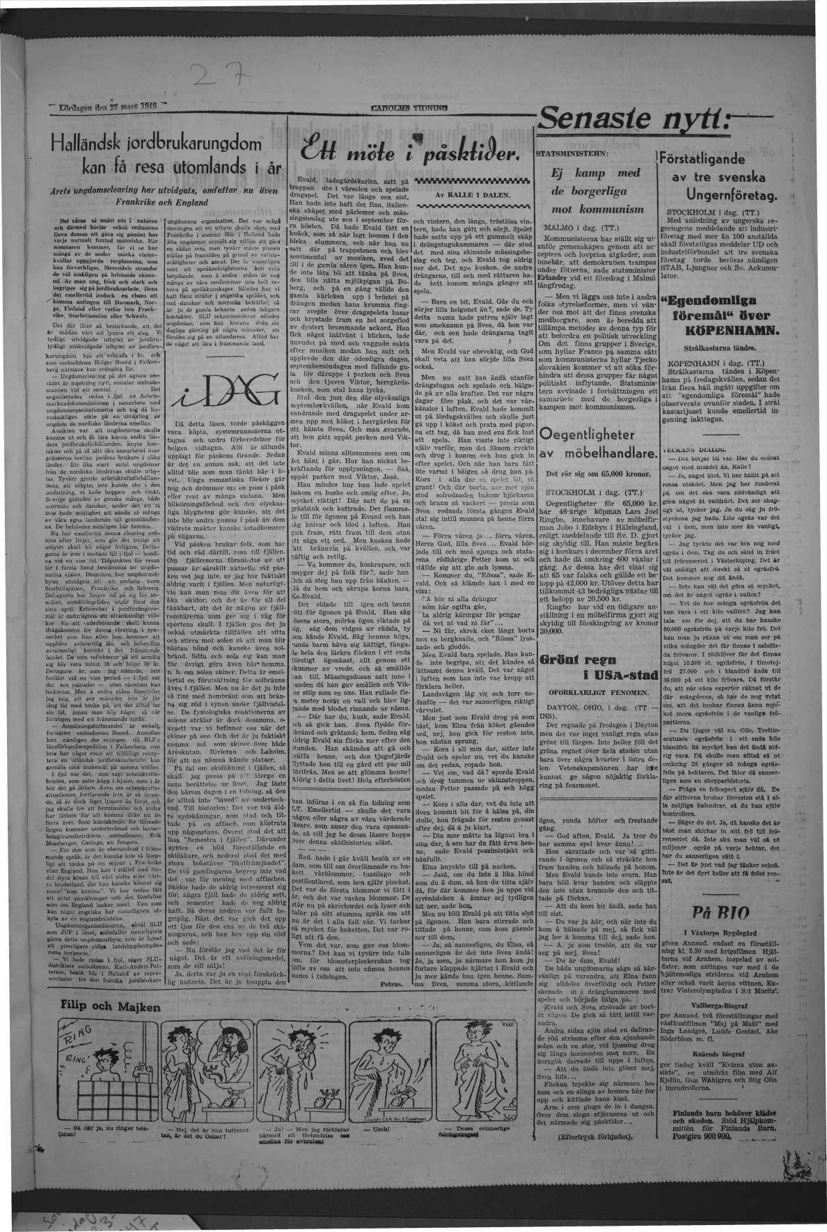 Laholms Tidning Lördag 27 mars 1948, sida 5