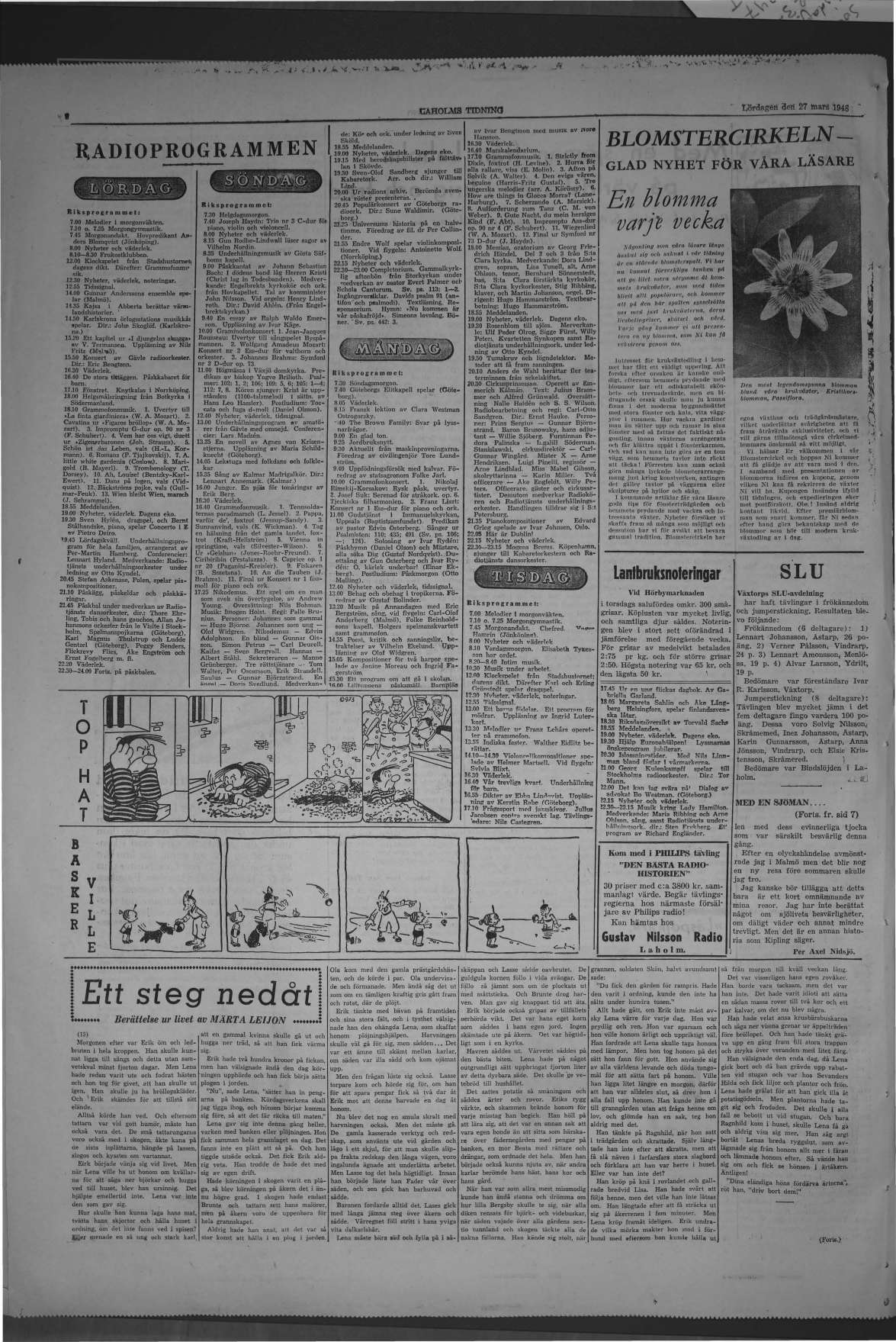 Laholms Tidning Lördag 27 mars 1948, sida 8