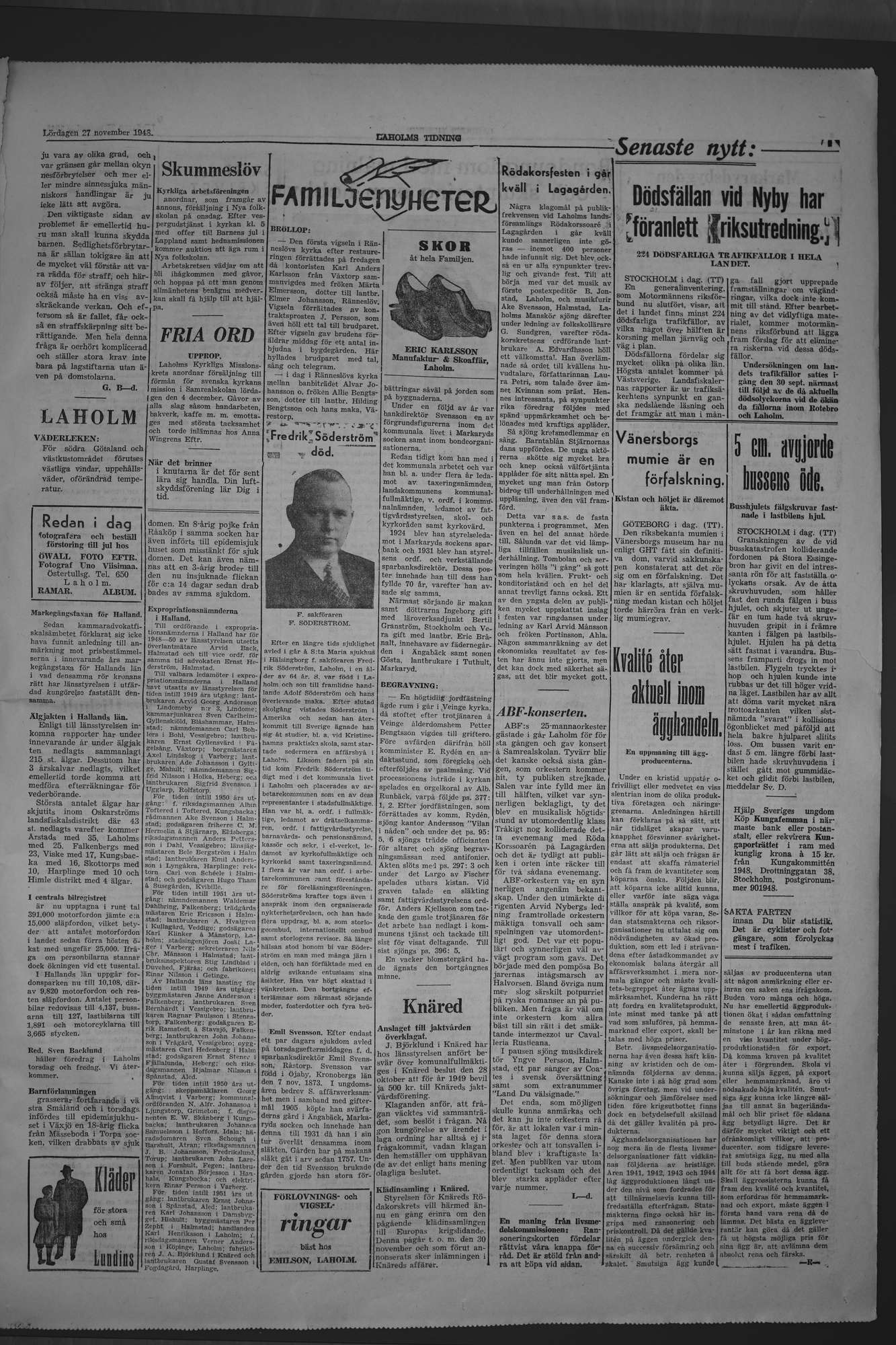 Laholms Tidning Lördag 27 november 1948, sida 3