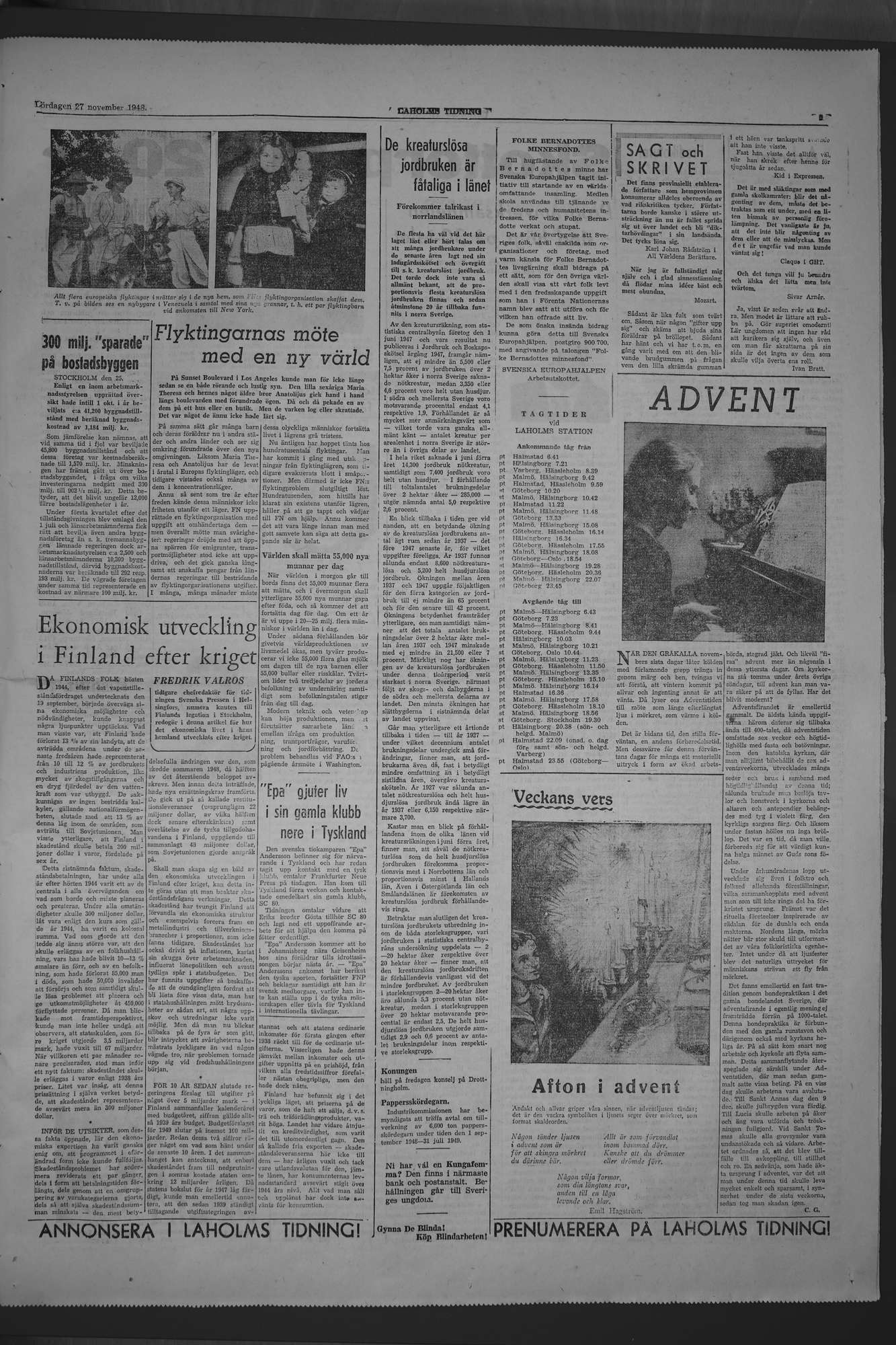 Laholms Tidning Lördag 27 november 1948, sida 5