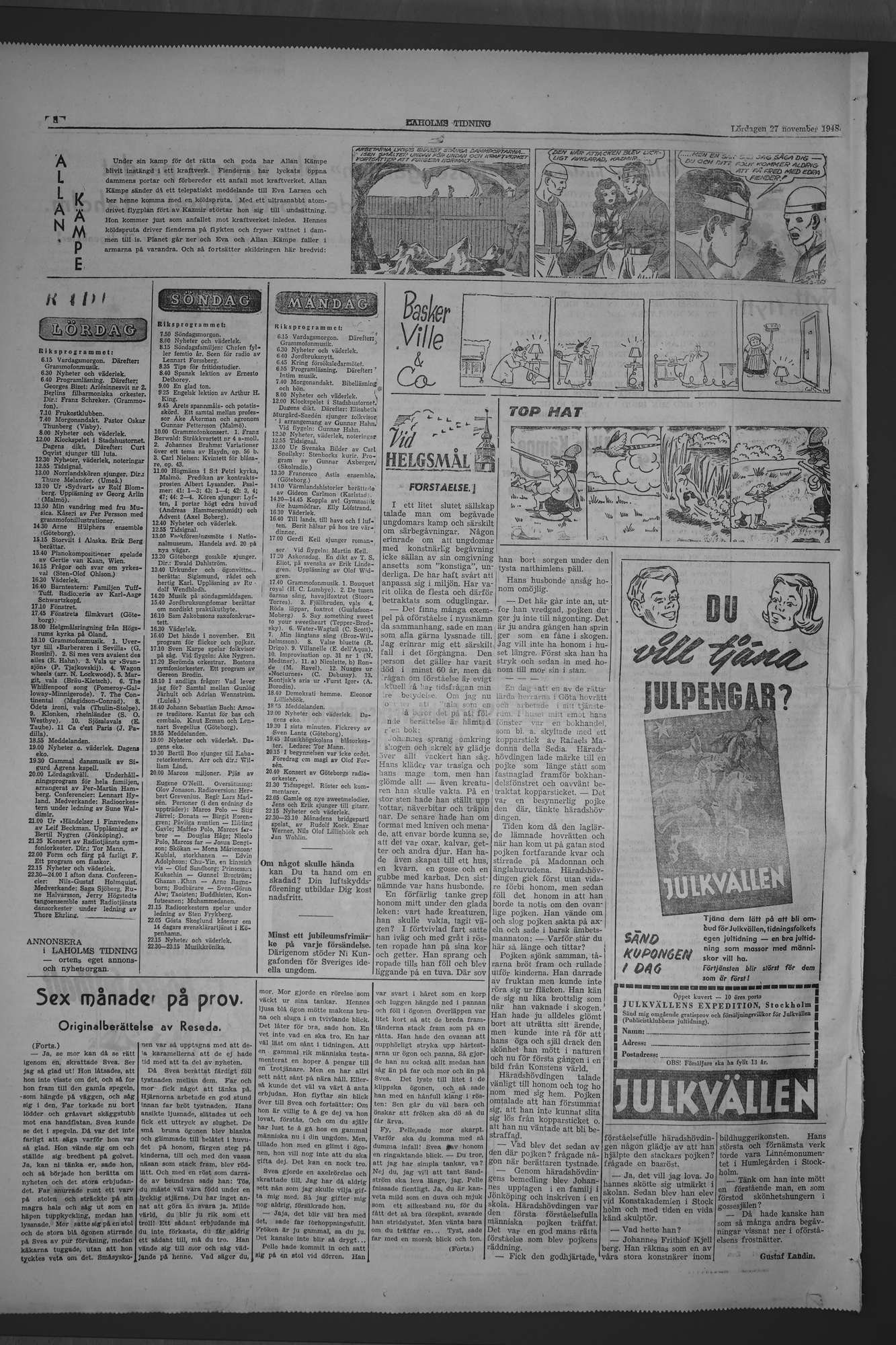 Laholms Tidning Lördag 27 november 1948, sida 8