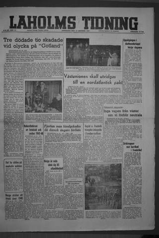 Förstasidan, Onsdag 27 oktober 1948
