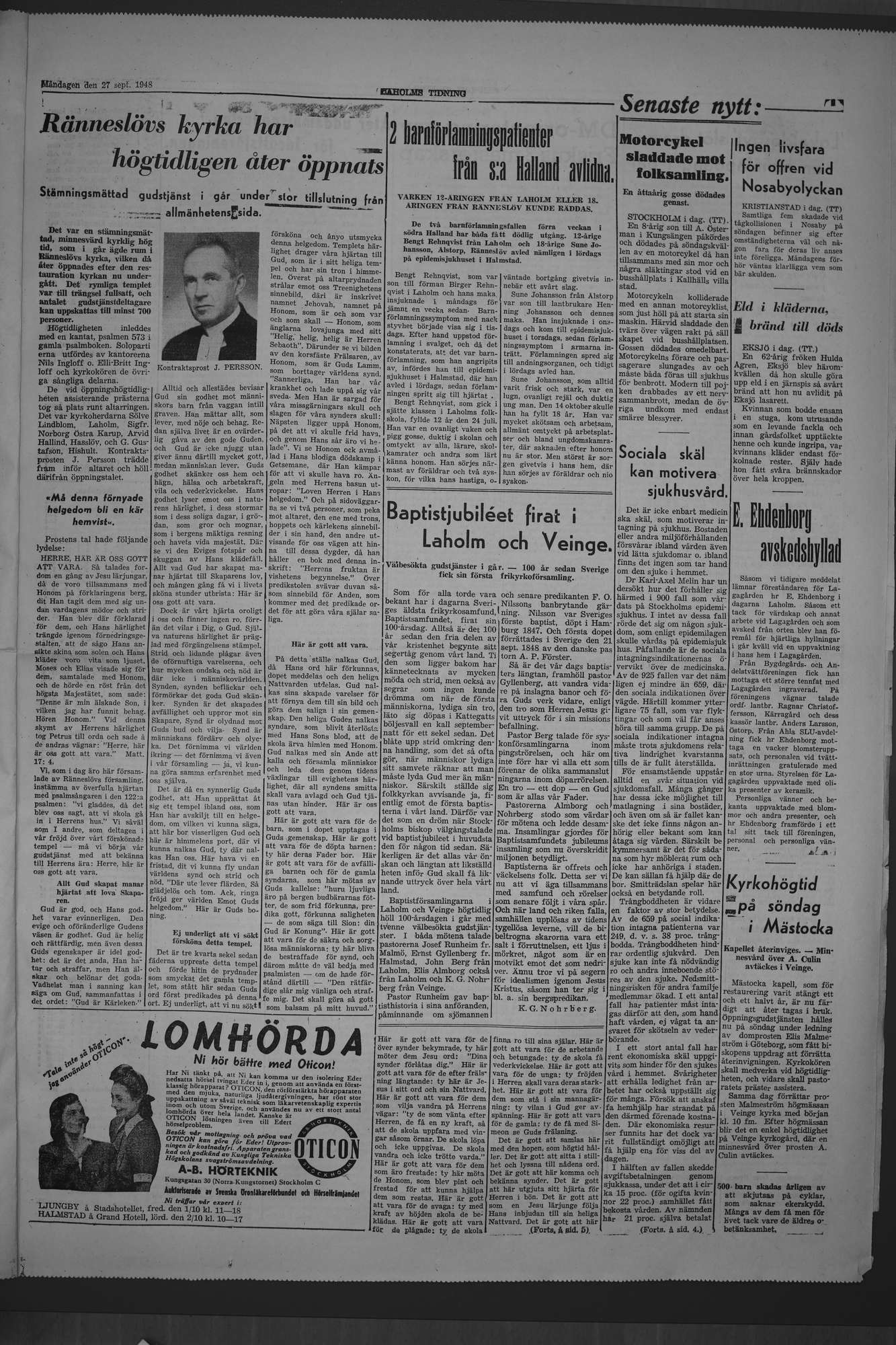 Laholms Tidning Måndag 27 september 1948, sida 3