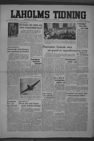 Förstasidan, Lördag 28 augusti 1948