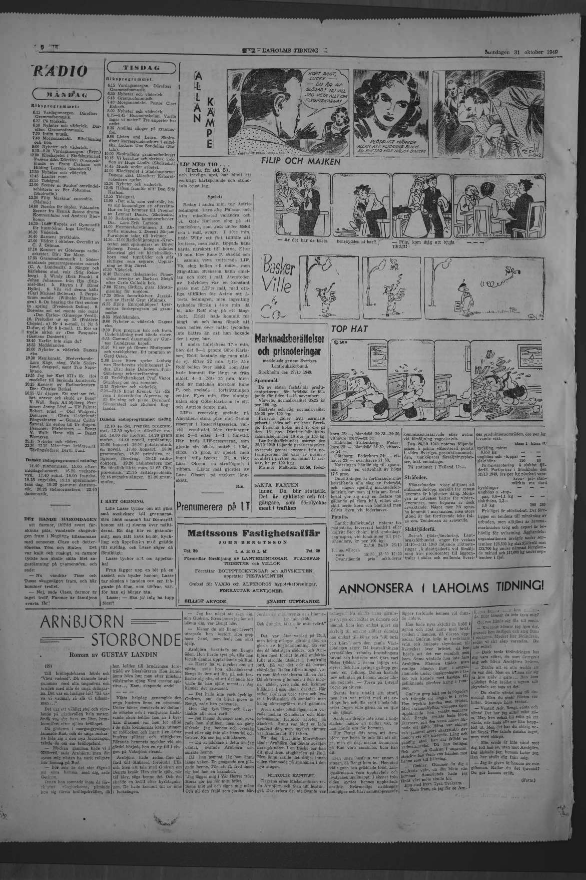 Laholms Tidning Måndag 31 oktober 1949, sida 6