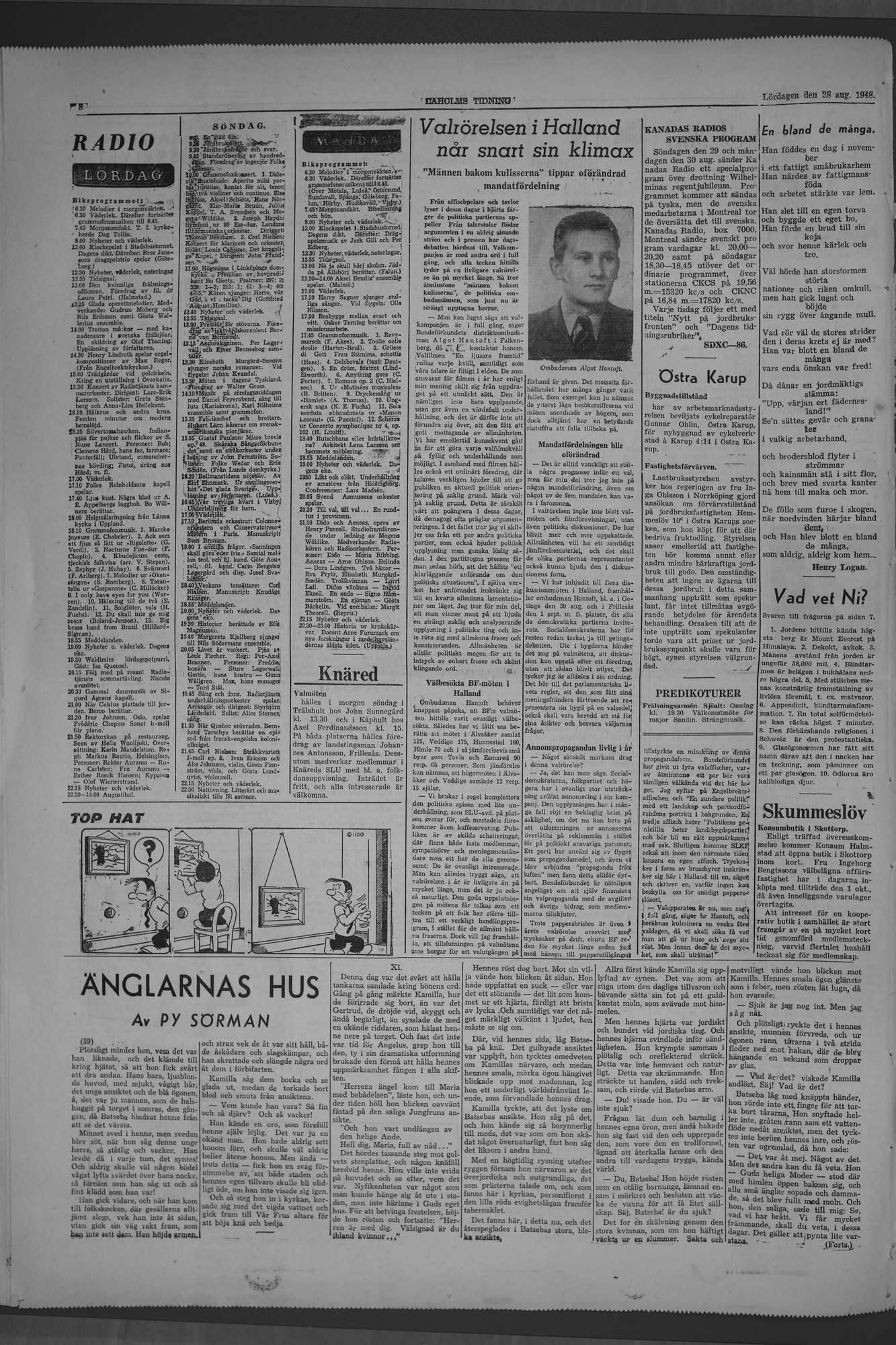 Laholms Tidning Lördag 28 augusti 1948, sida 8