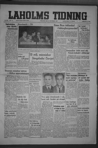 Förstasidan, Tisdag 28 december 1948