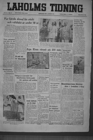 Förstasidan, Torsdag 4 augusti 1949