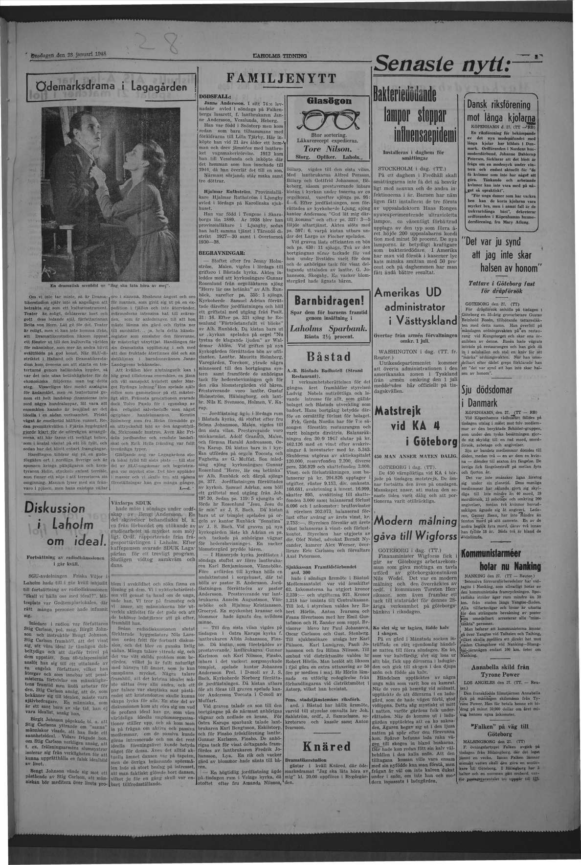 Laholms Tidning Onsdag 28 januari 1948, sida 3