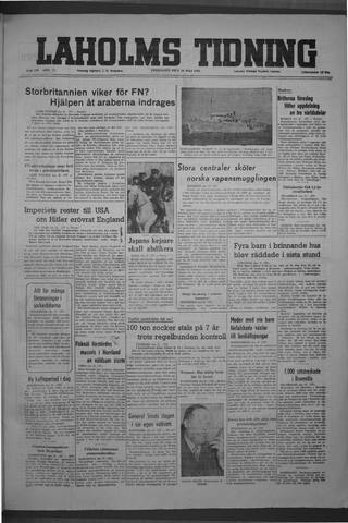 Förstasidan, Fredag 28 maj 1948