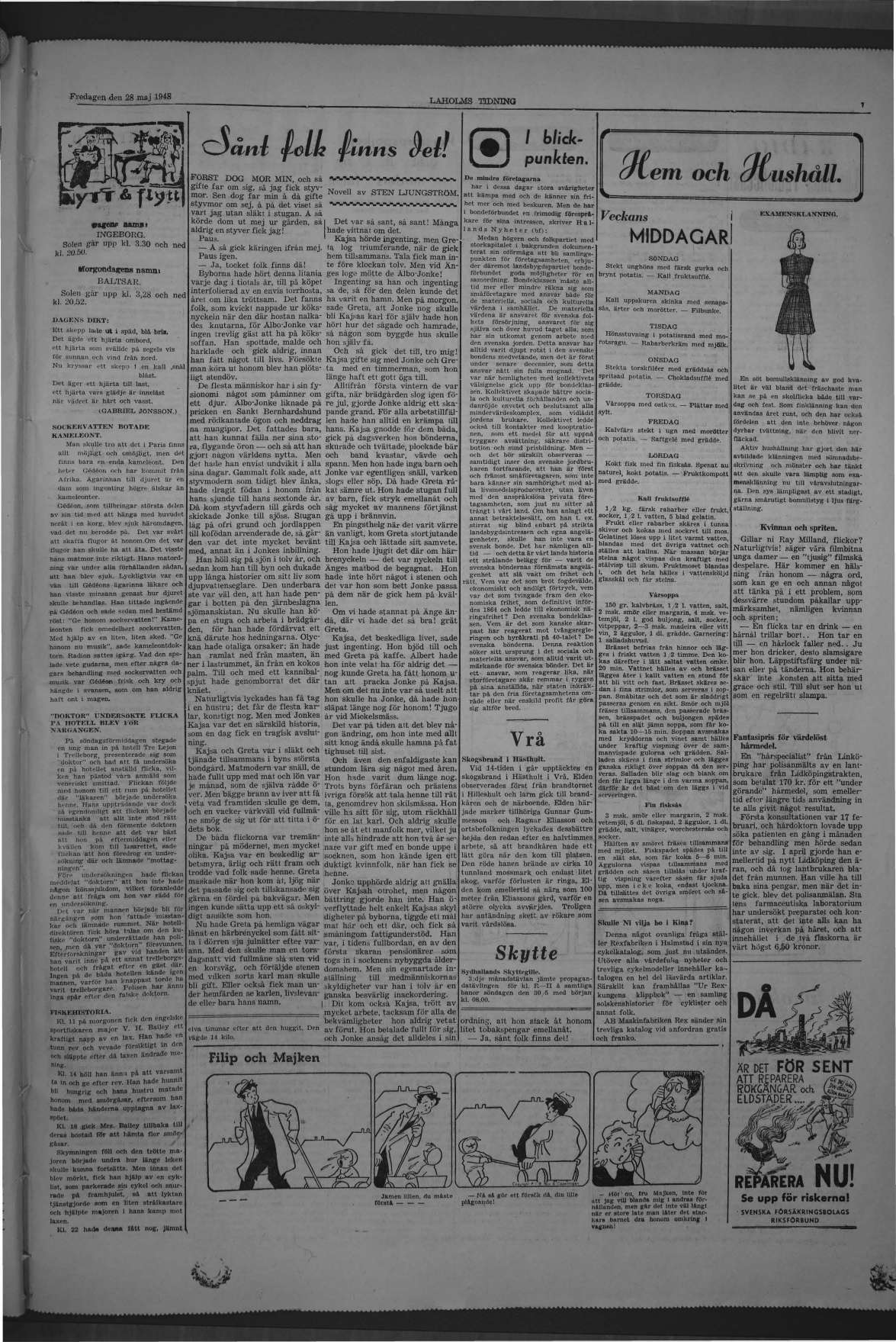 Laholms Tidning Fredag 28 maj 1948, sida 7