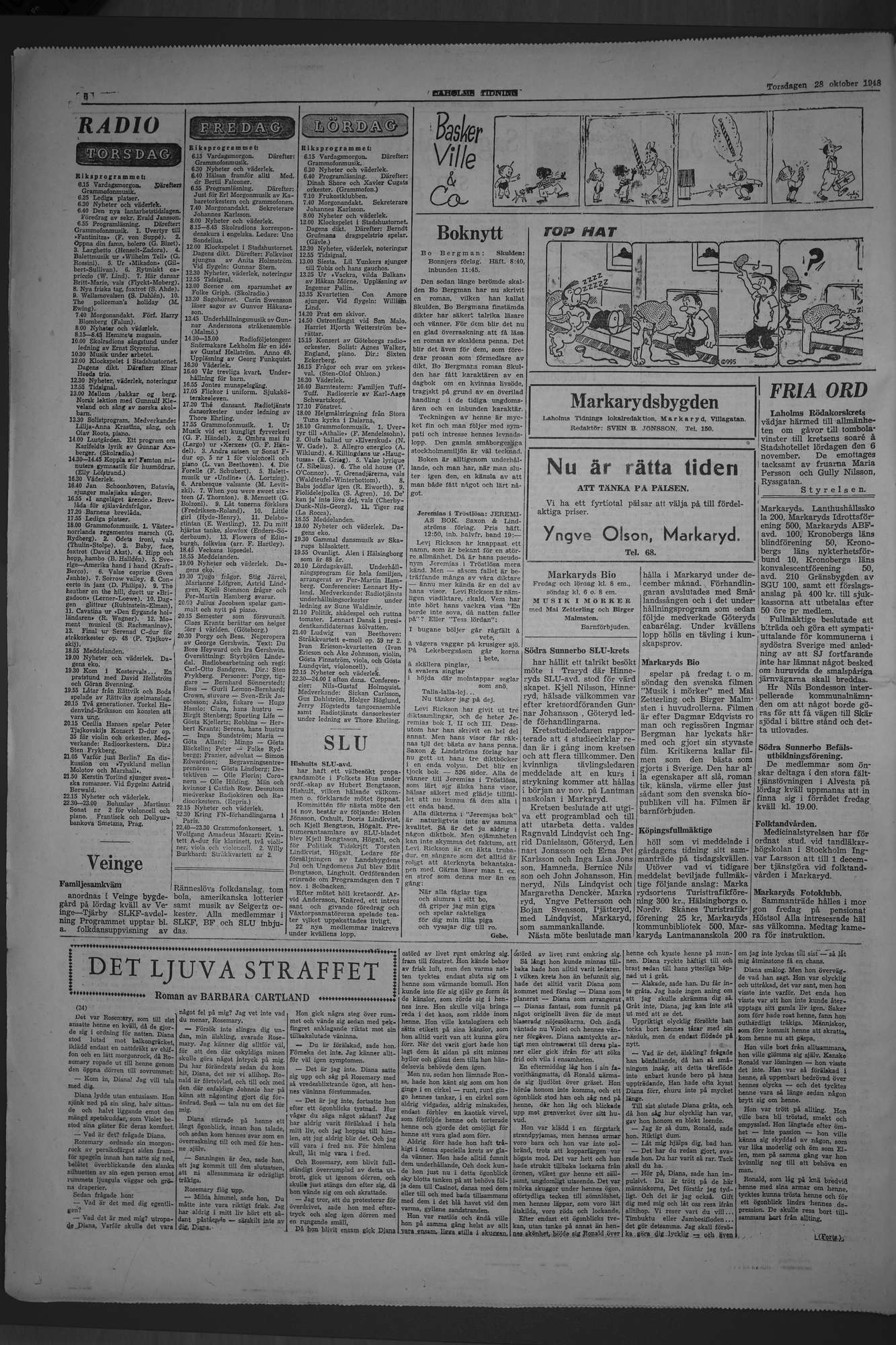 Laholms Tidning Torsdag 28 oktober 1948, sida 6