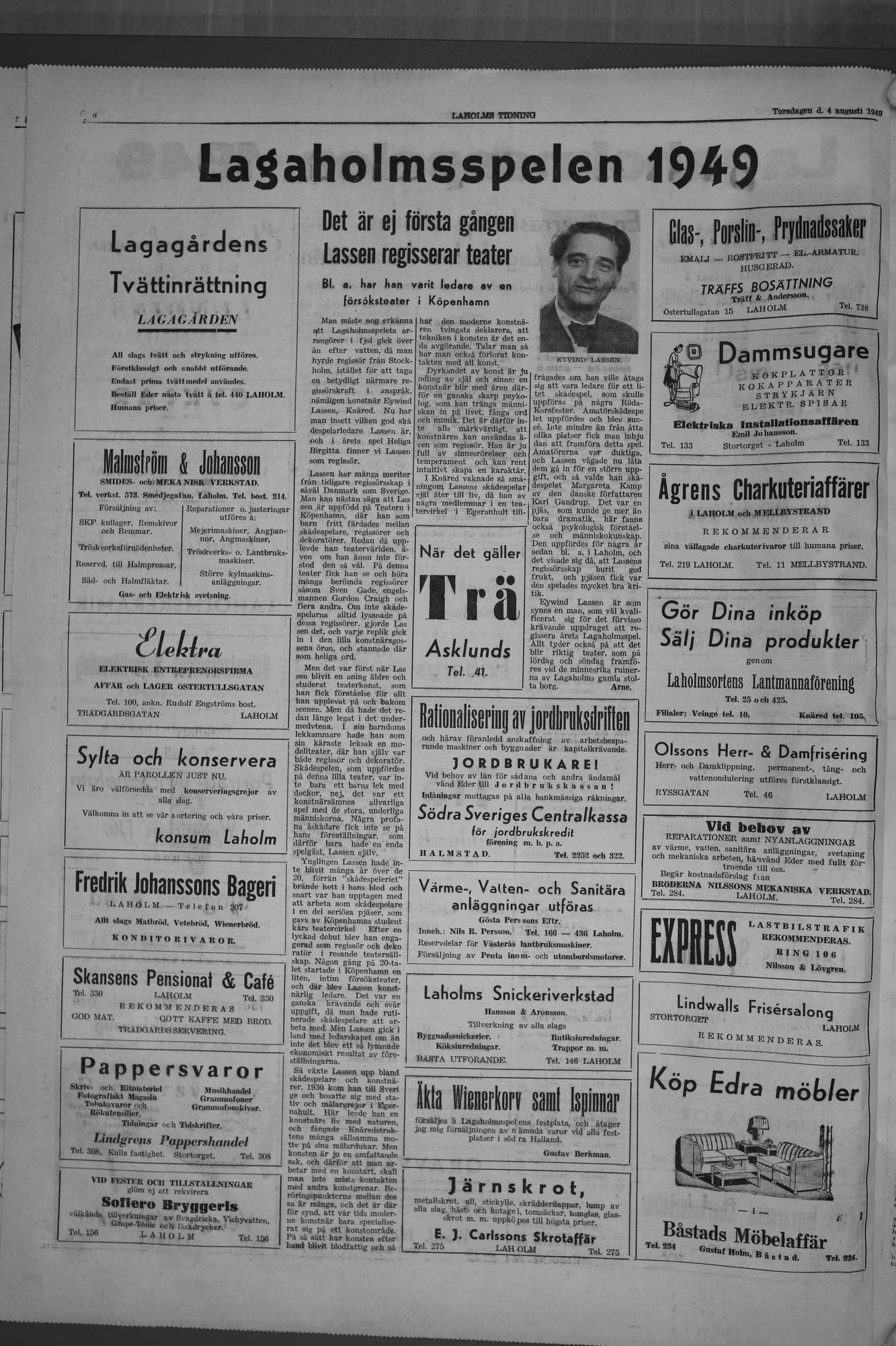 Laholms Tidning Torsdag 4 augusti 1949, sida 6