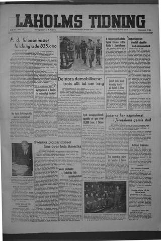 Förstasidan, Lördag 29 maj 1948