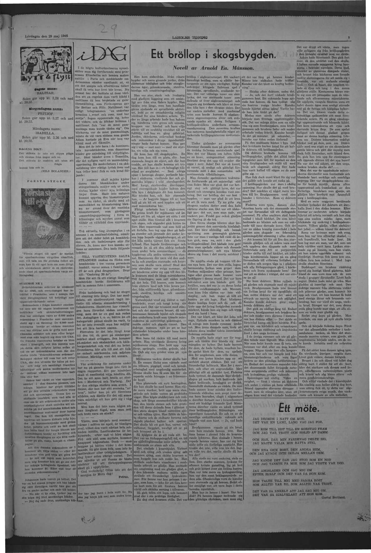 Laholms Tidning Lördag 29 maj 1948, sida 7