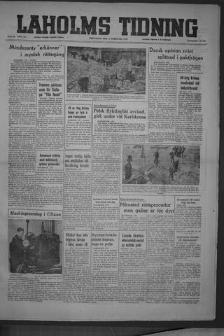Förstasidan, Fredag 4 februari 1949
