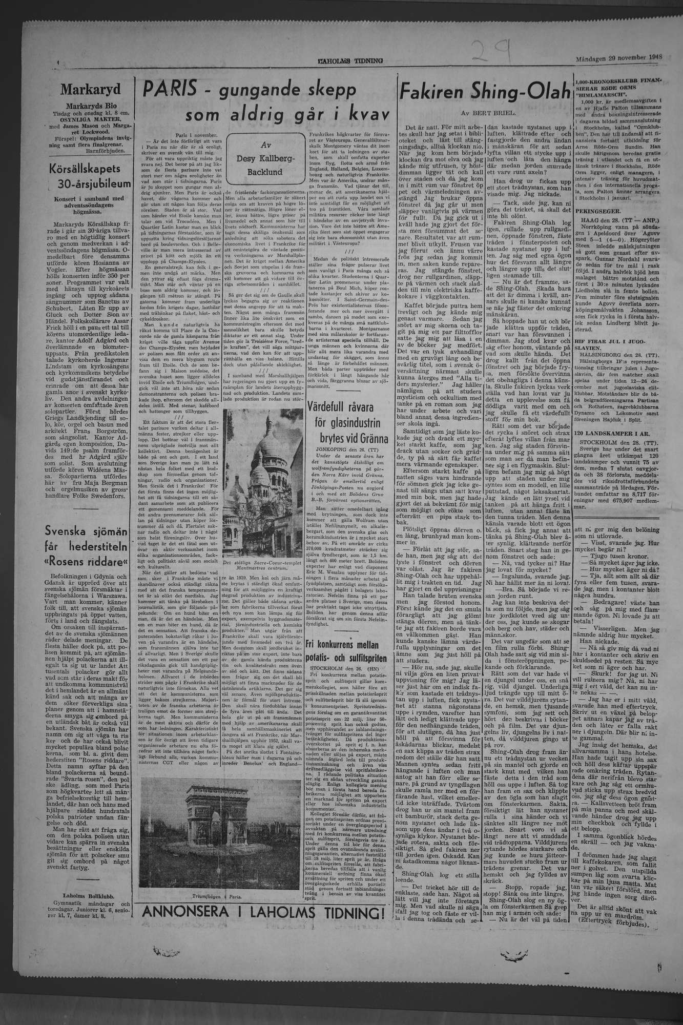 Laholms Tidning Måndag 29 november 1948, sida 4