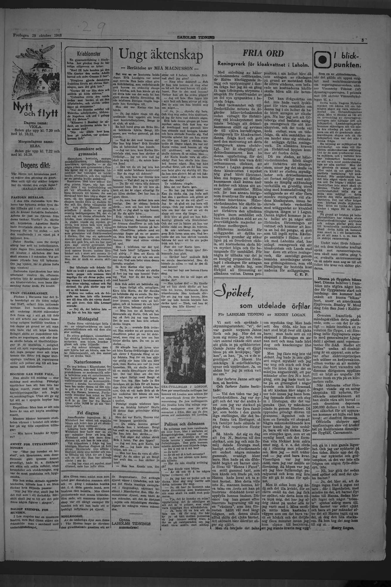 Laholms Tidning Fredag 29 oktober 1948, sida 5