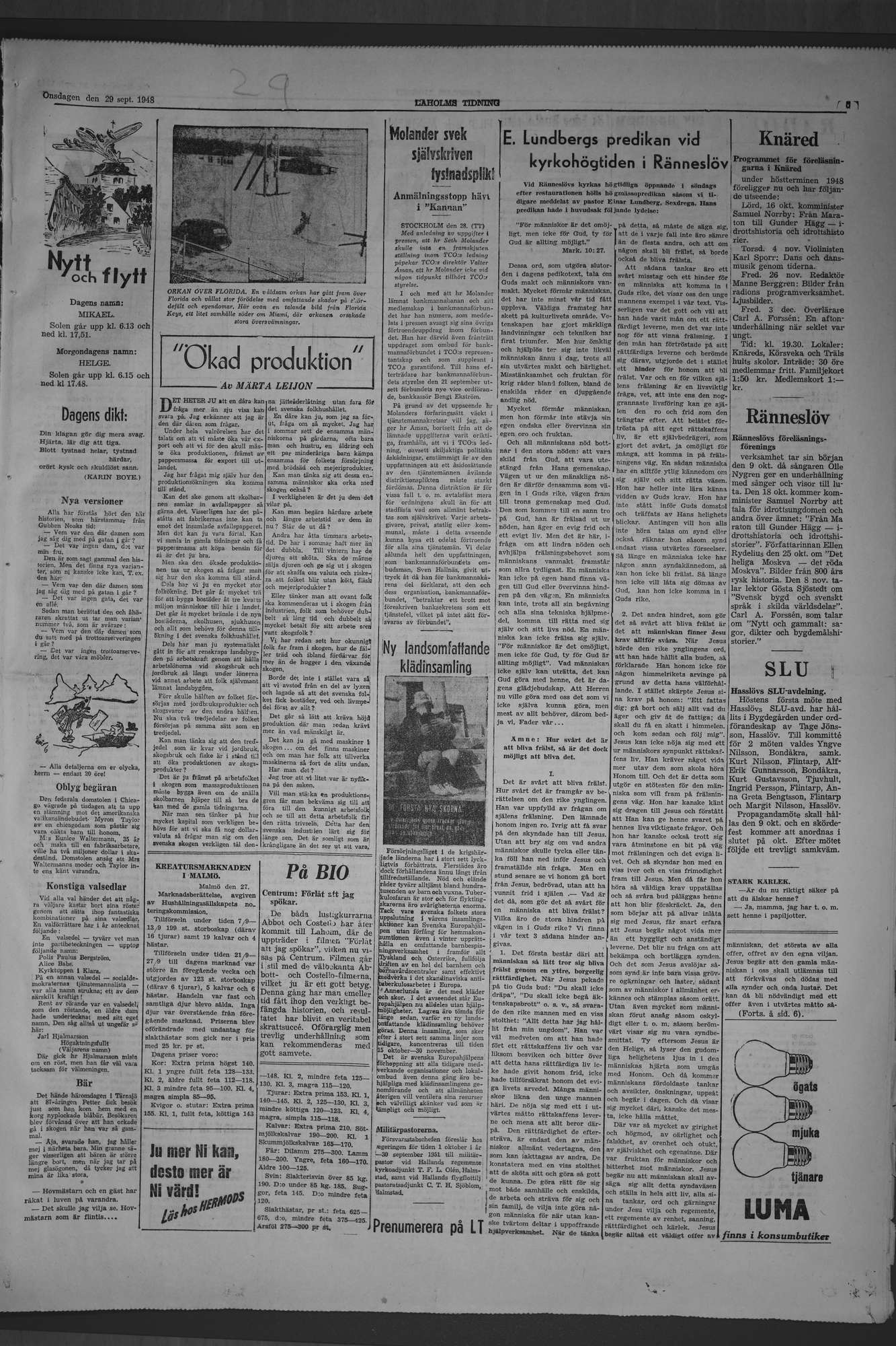 Laholms Tidning Onsdag 29 september 1948, sida 5