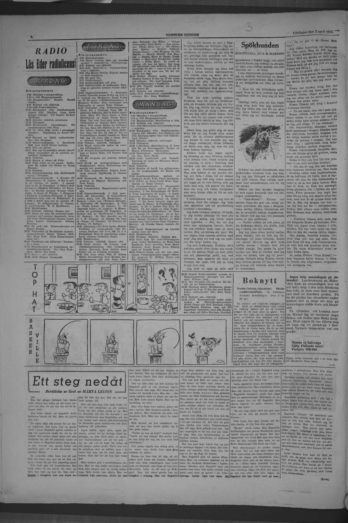 Laholms Tidning Lördag 3 april 1948, sida 8