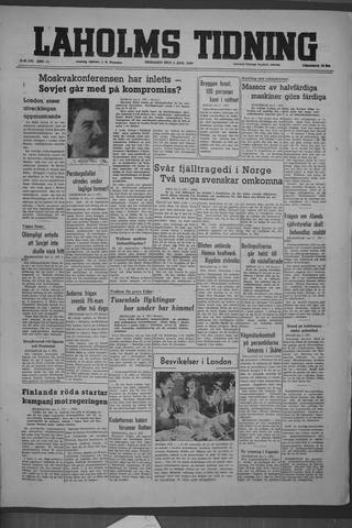 Förstasidan, Tisdag 3 augusti 1948