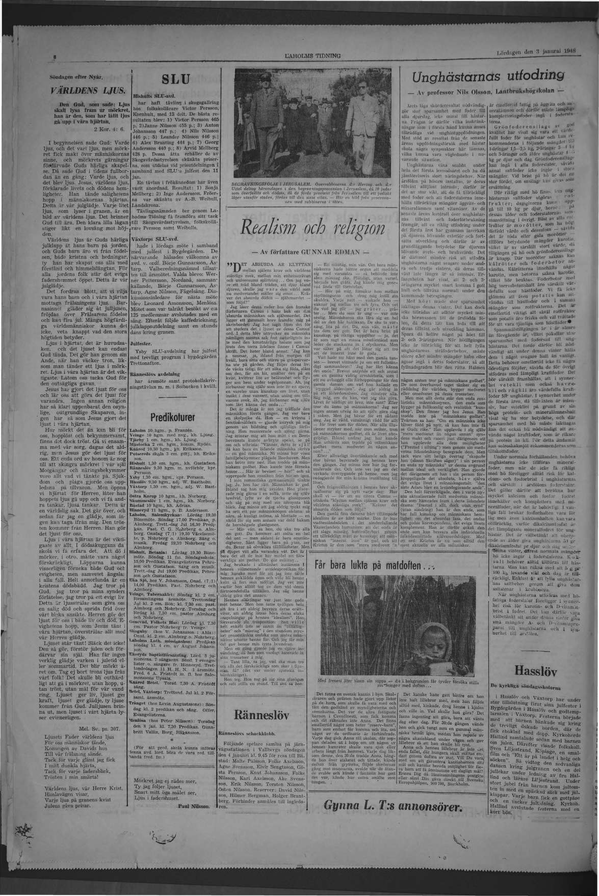 Laholms Tidning Lördag 3 januari 1948, sida 6
