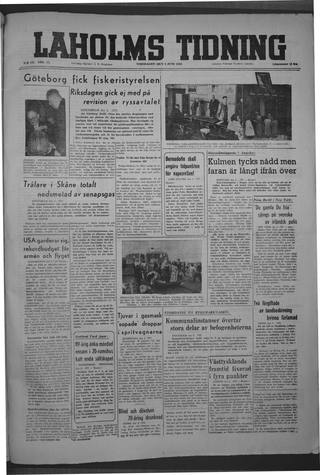 Förstasidan, Torsdag 3 juni 1948