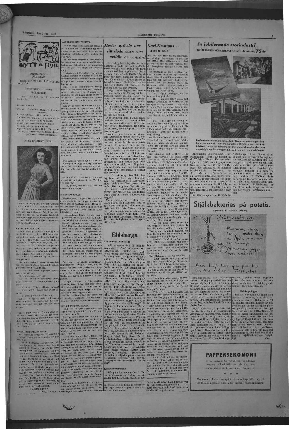 Laholms Tidning Torsdag 3 juni 1948, sida 7