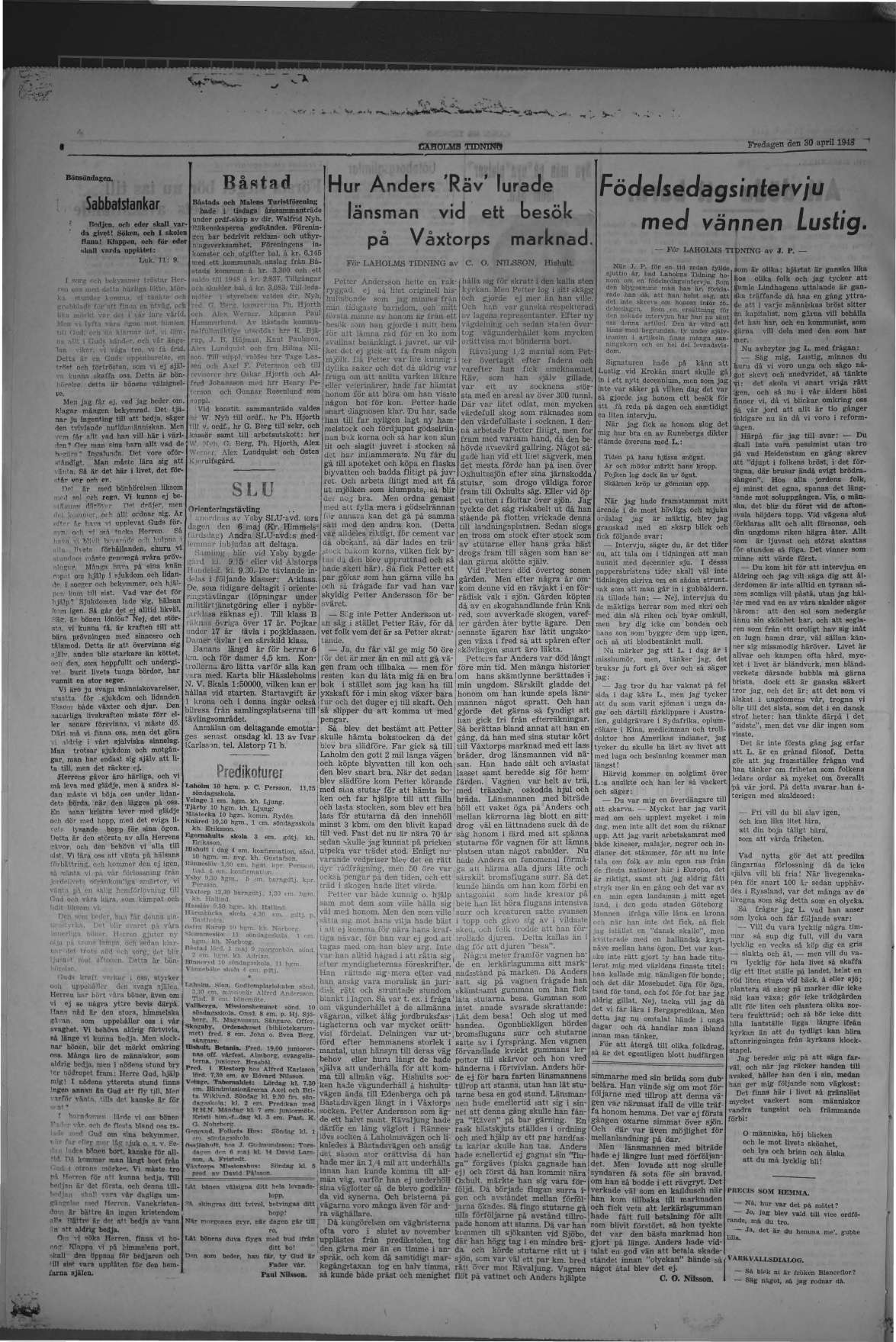 Laholms Tidning Fredag 30 april 1948, sida 6