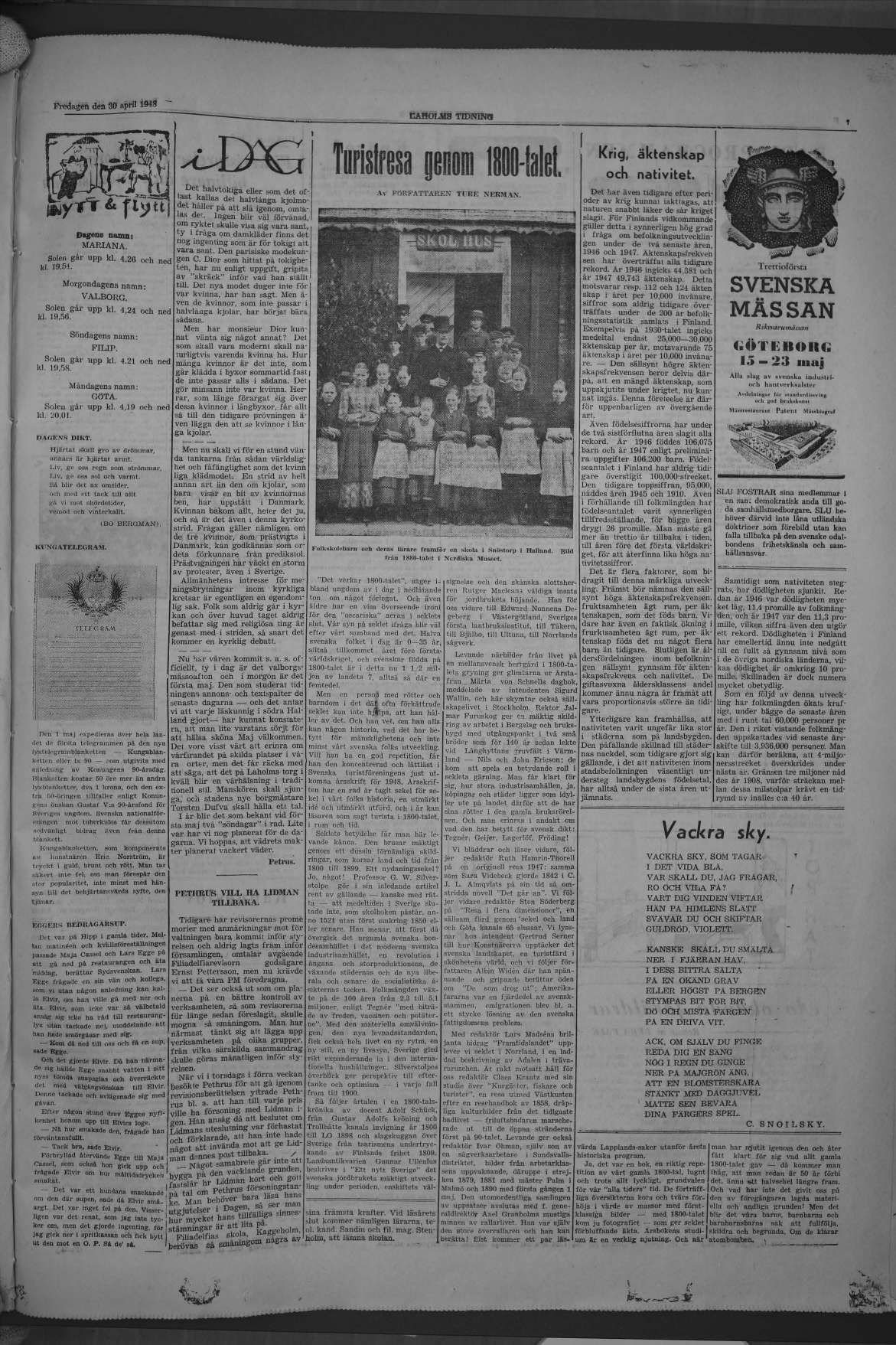 Laholms Tidning Fredag 30 april 1948, sida 7