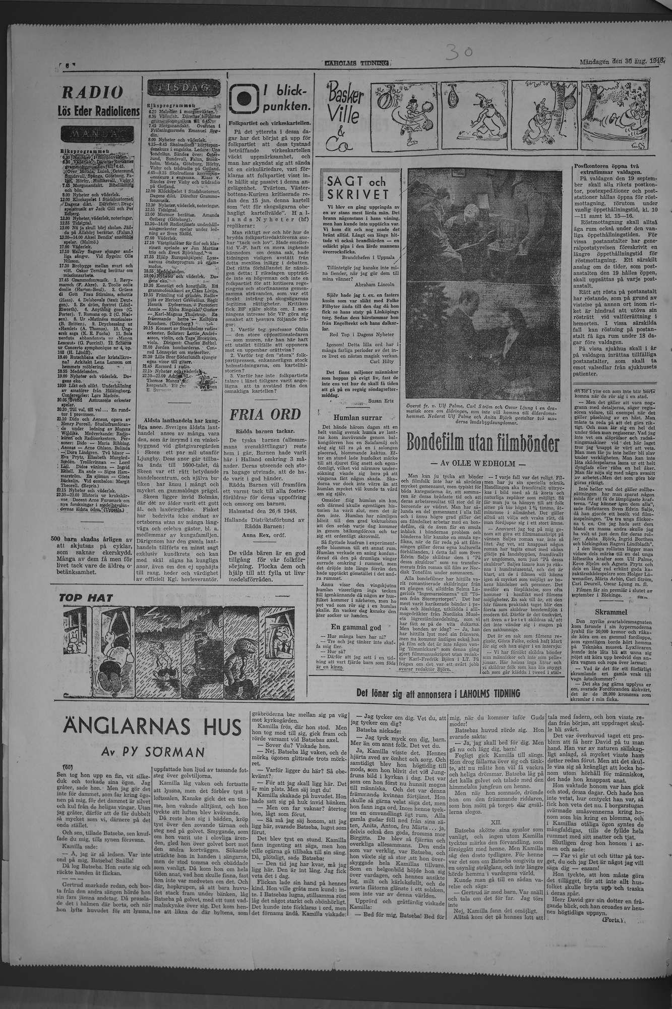 Laholms Tidning Måndag 30 augusti 1948, sida 6