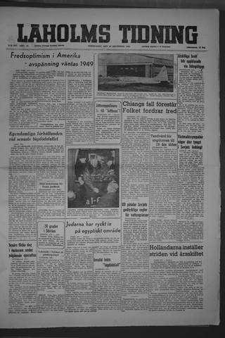 Förstasidan, Torsdag 30 december 1948