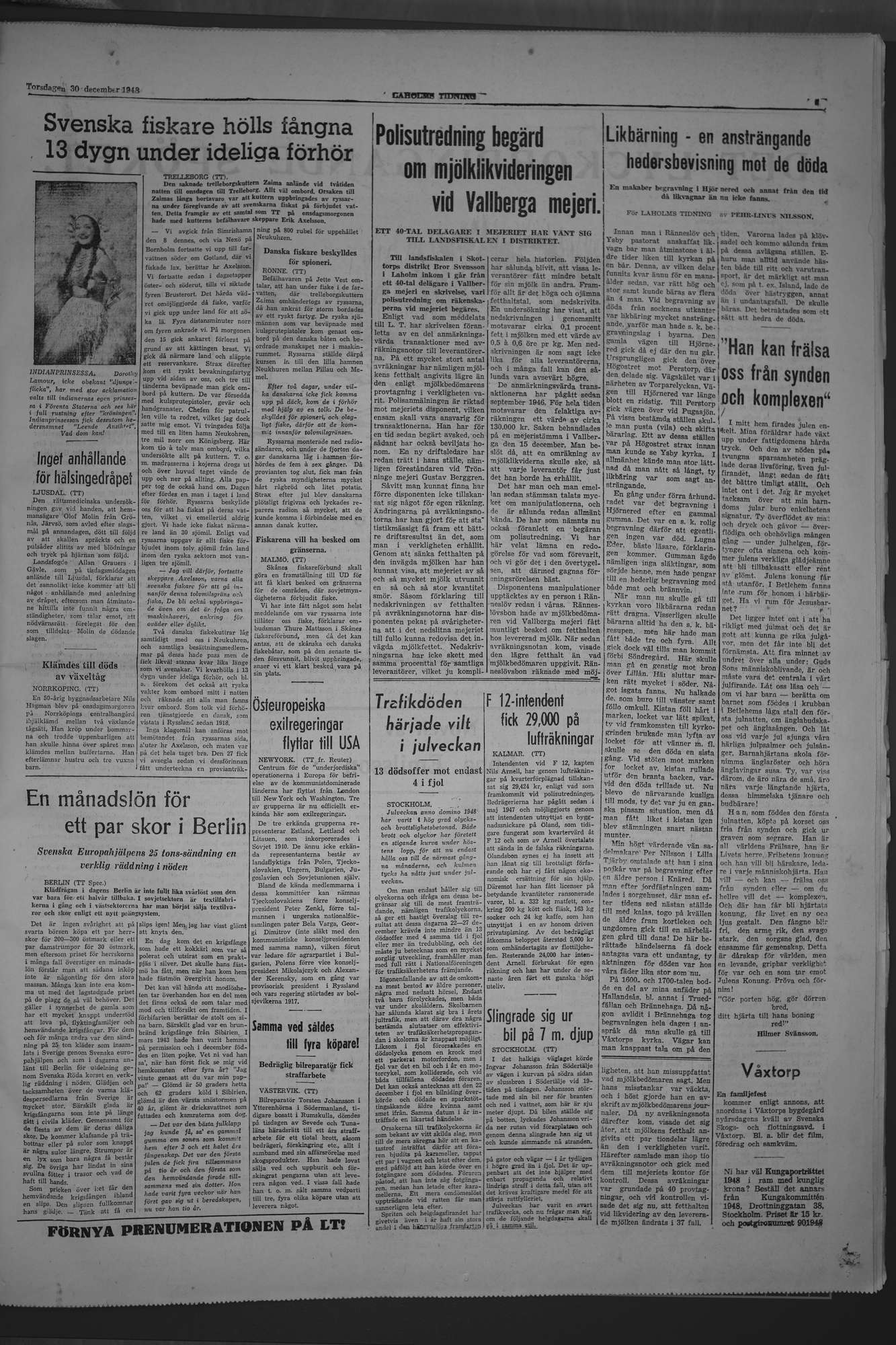 Laholms Tidning Torsdag 30 december 1948, sida 5