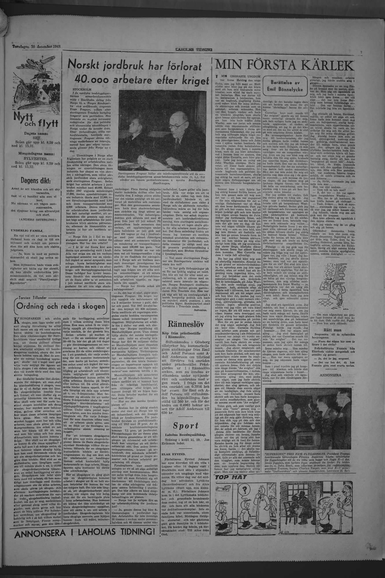 Laholms Tidning Torsdag 30 december 1948, sida 7