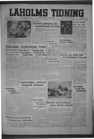 Förstasidan, Fredag 30 januari 1948