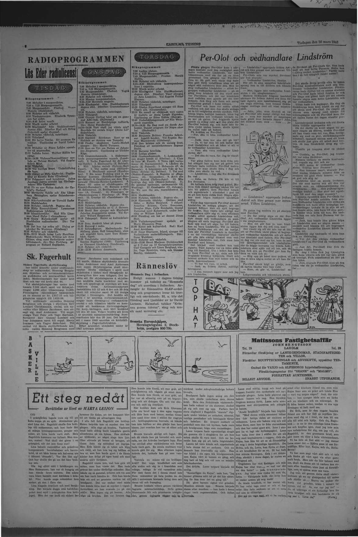 Laholms Tidning Tisdag 30 mars 1948, sida 8