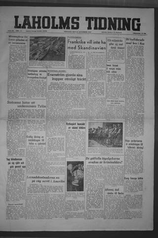 Förstasidan, Tisdag 30 november 1948