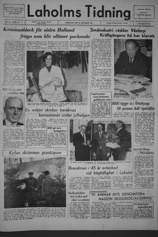 Förstasidan, Lördag 18 december 1965