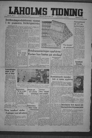 Förstasidan, Torsdag 30 september 1948