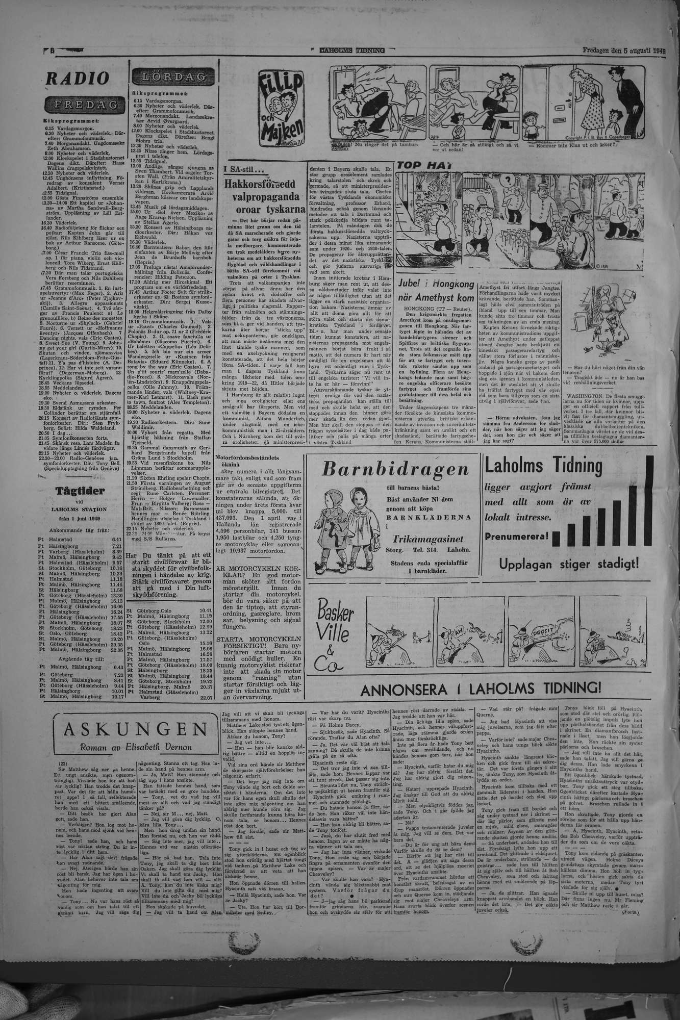 Laholms Tidning Fredag 5 augusti 1949, sida 6