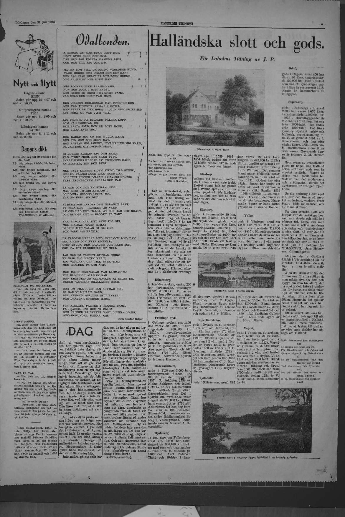 Laholms Tidning Lördag 31 juli 1948, sida 7