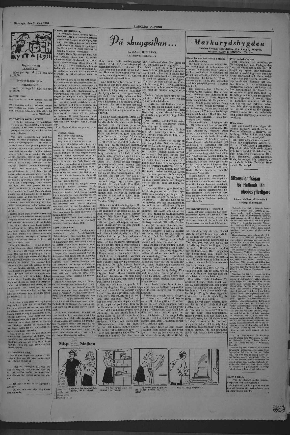Laholms Tidning Måndag 31 maj 1948, sida 5