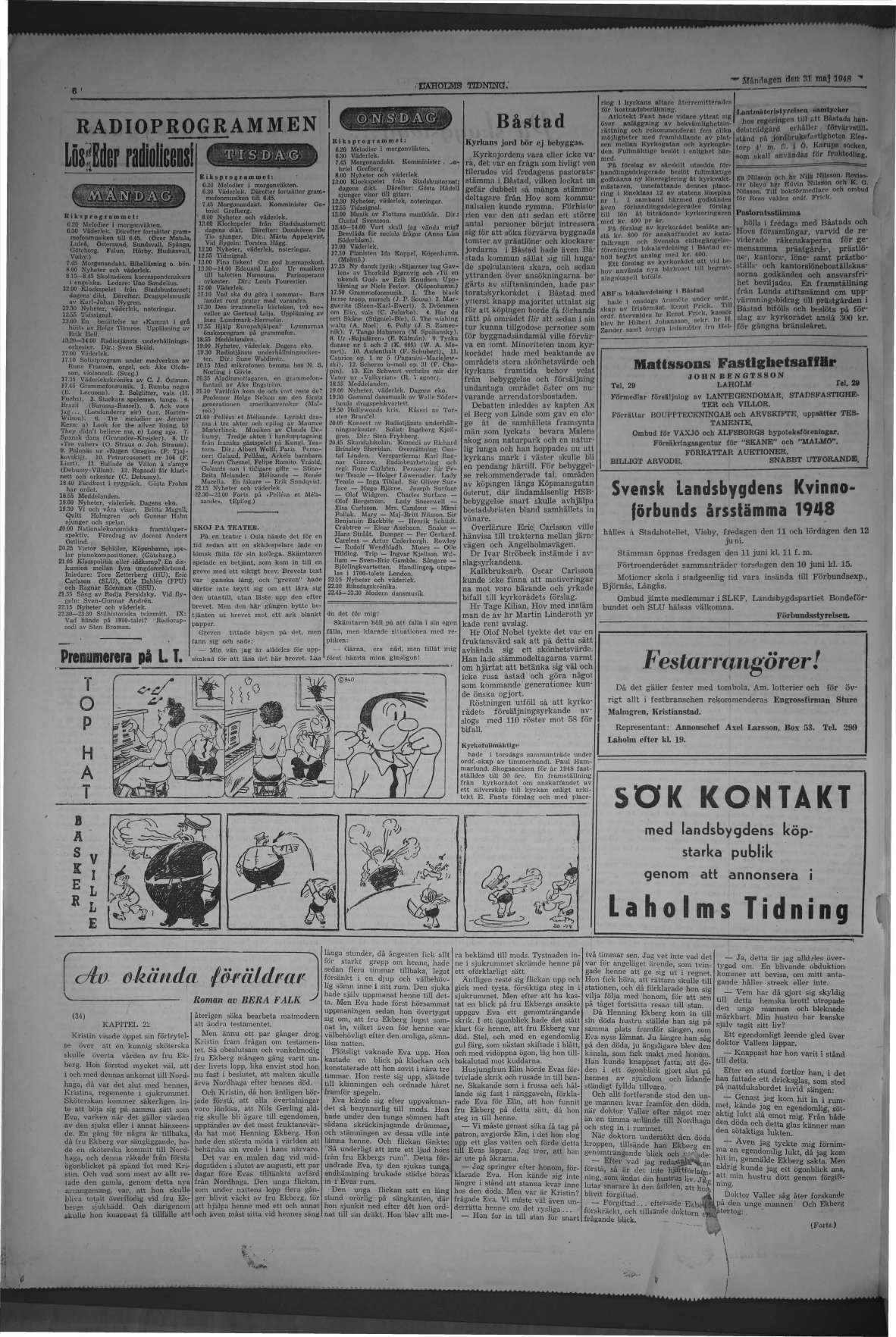 Laholms Tidning Måndag 31 maj 1948, sida 6