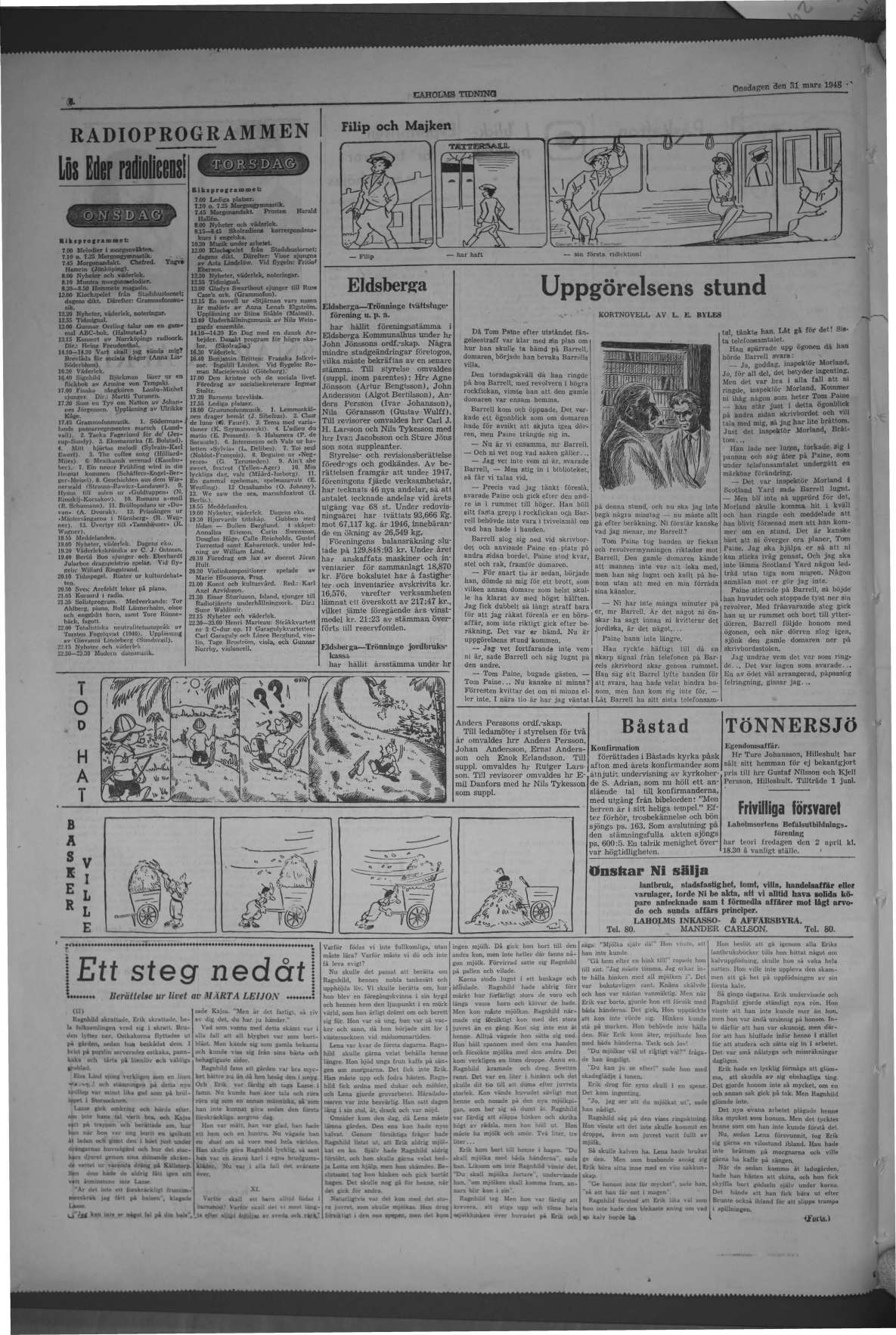 Laholms Tidning Onsdag 31 mars 1948, sida 6