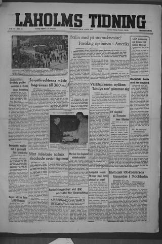 Förstasidan, Onsdag 4 augusti 1948